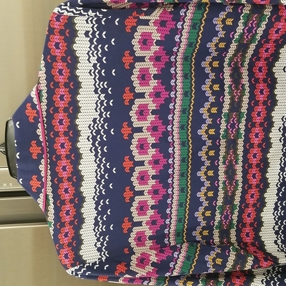 💕TRINA TURK💕 Ira 3 100% Silk Pajama Style Top ~ Fairisle Print Small S NWT - Picture 12 of 16